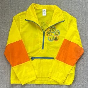 Disney Pixar Inside Out Windbreaker Quarter Zip Pullover Jacket Yellow Medium